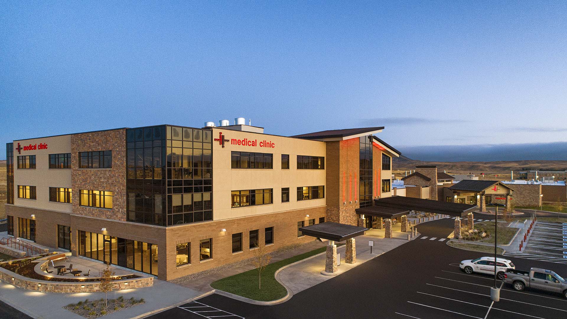 Birds eye view of medical clinic