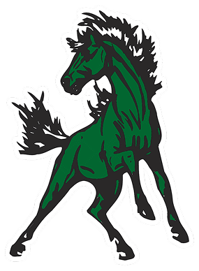 Green horse rearing.